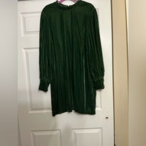 Banana Republic Forest Velvet Midi Green Dress